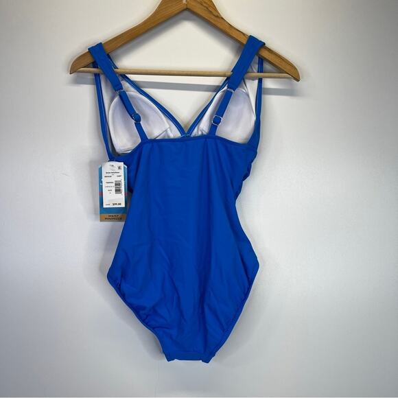 Swim Solutions Tummy Control Plunge One Piece swimsuit copen blue - 8 - Picture 8 of 13